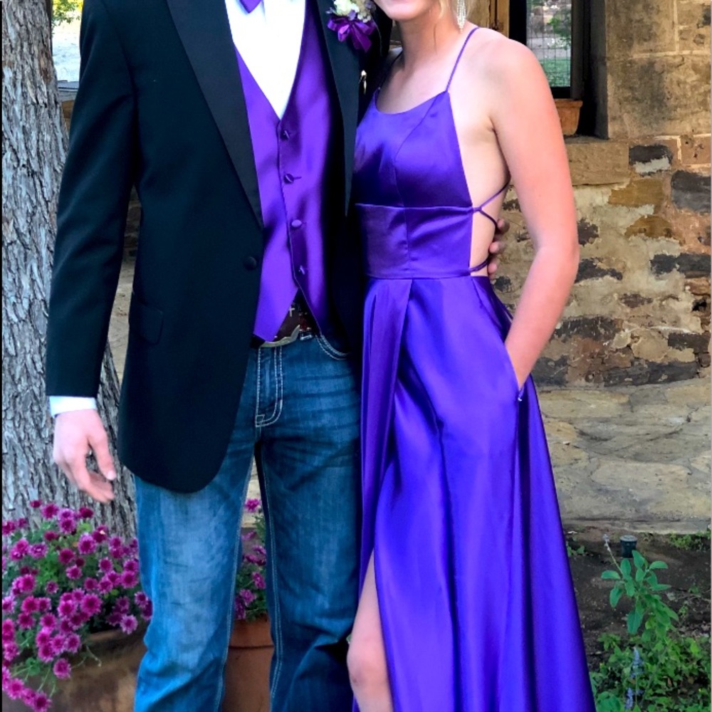 Floor Length Purple Prom Dress